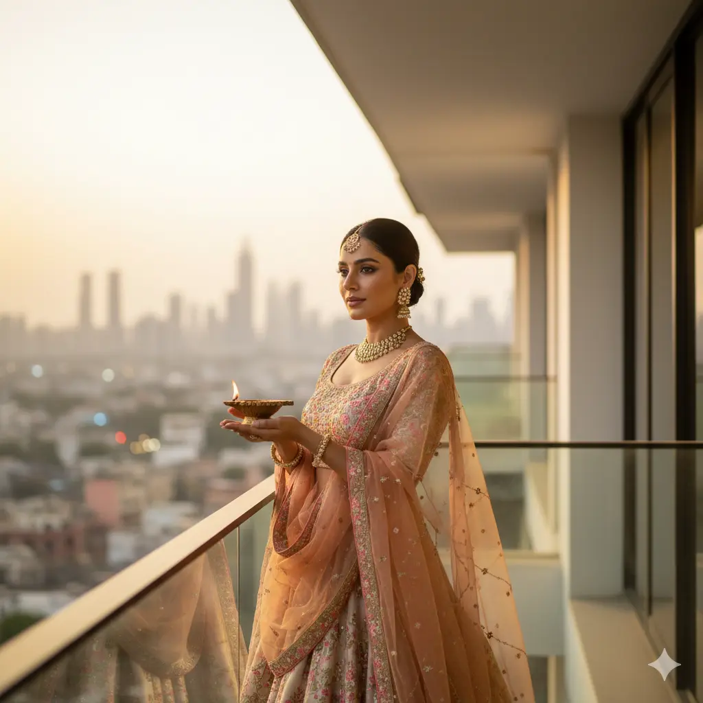 Stylish Diwali photos created with Gemini Diwali Prompt 2.0